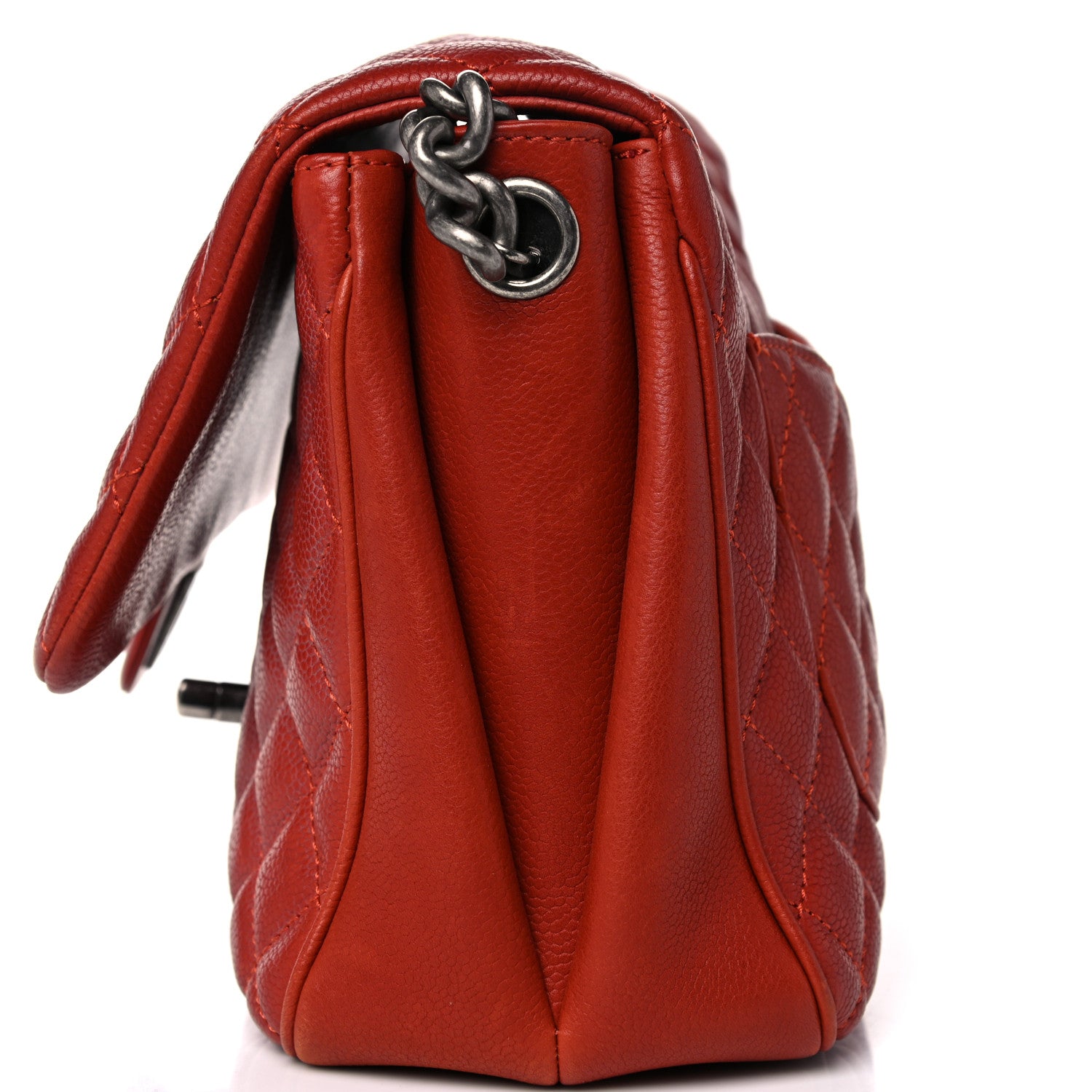 Chanel Caviar Quilted Medium Rock In Rome Single Flap Red 24 of 26