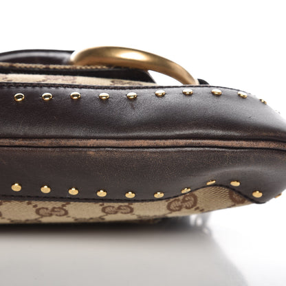 Gucci Monogram Studded Large Horsebit Clutch Dark Brown 12 of 15