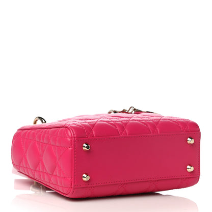 Christian Dior Lambskin Cannage Mini Lady Dior Fuchsia 3 of 9