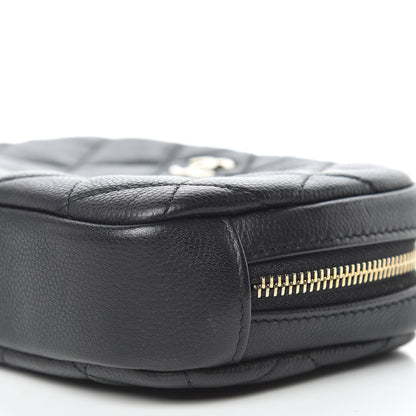 Chanel Caviar Quilted Small Curvy Pouch Cosmetic Case Black 7 of 10