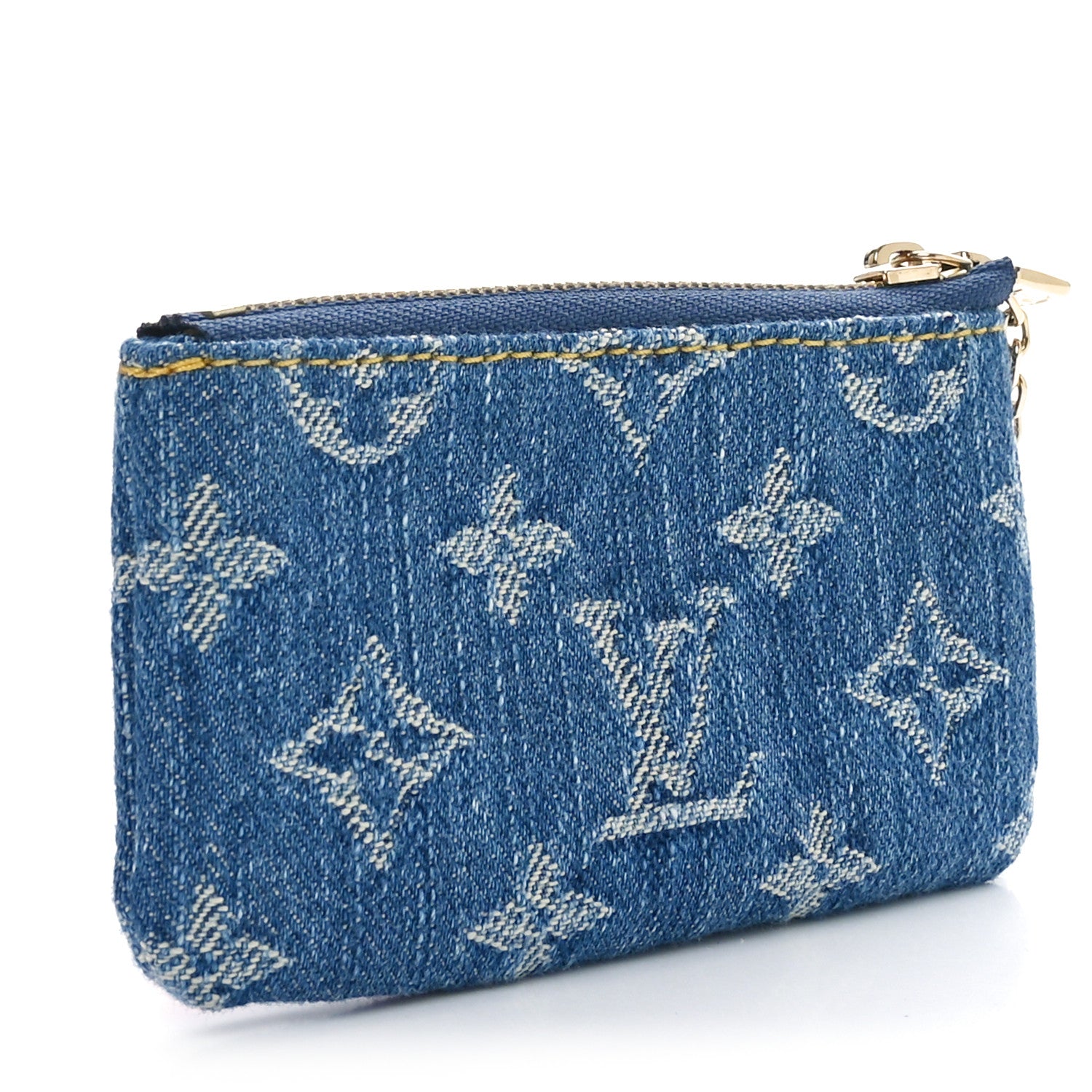 Louis Vuitton LV X TM Monogram Denim Cerises Key Pouch Blue 3 of 8