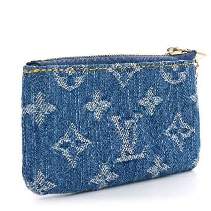 Louis Vuitton LV X TM Monogram Denim Cerises Key Pouch Blue 3 of 8