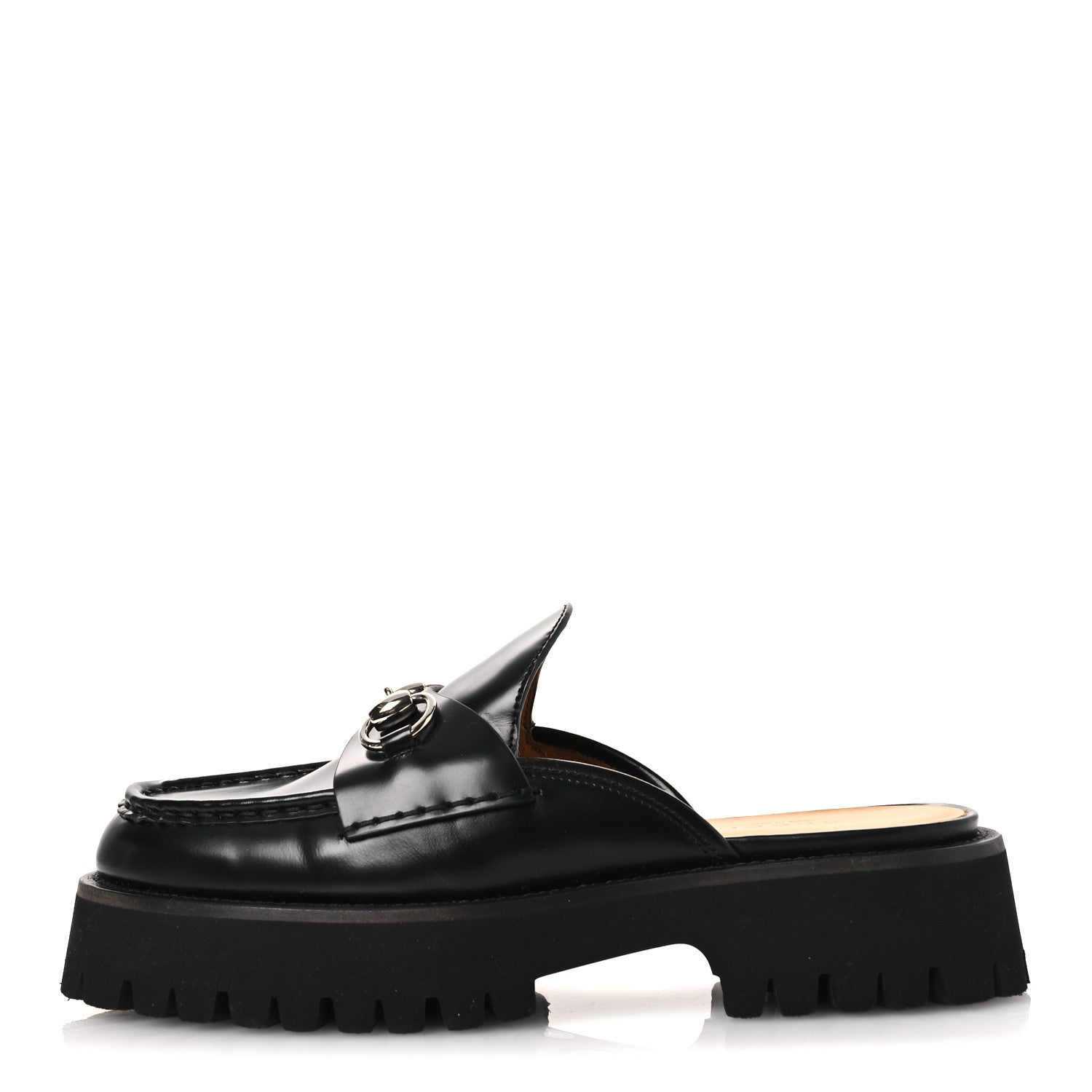 Gucci Cordovan Lux Womens Sylke Horsebit Platform Mules 37 Black 1 of 12