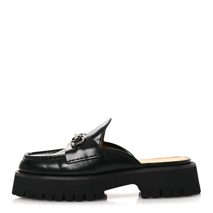 Gucci Cordovan Lux Womens Sylke Horsebit Platform Mules 37 Black 1 of 12