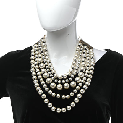 Chanel Pearl Multi Strand Long Necklace Gold 2 of 6