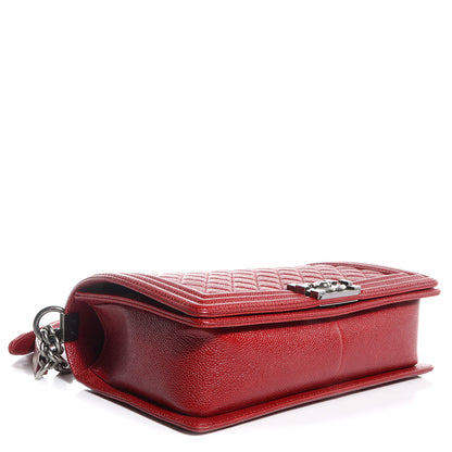 Chanel Caviar Quilted New Medium Boy Flap Dark Red 4 of 9