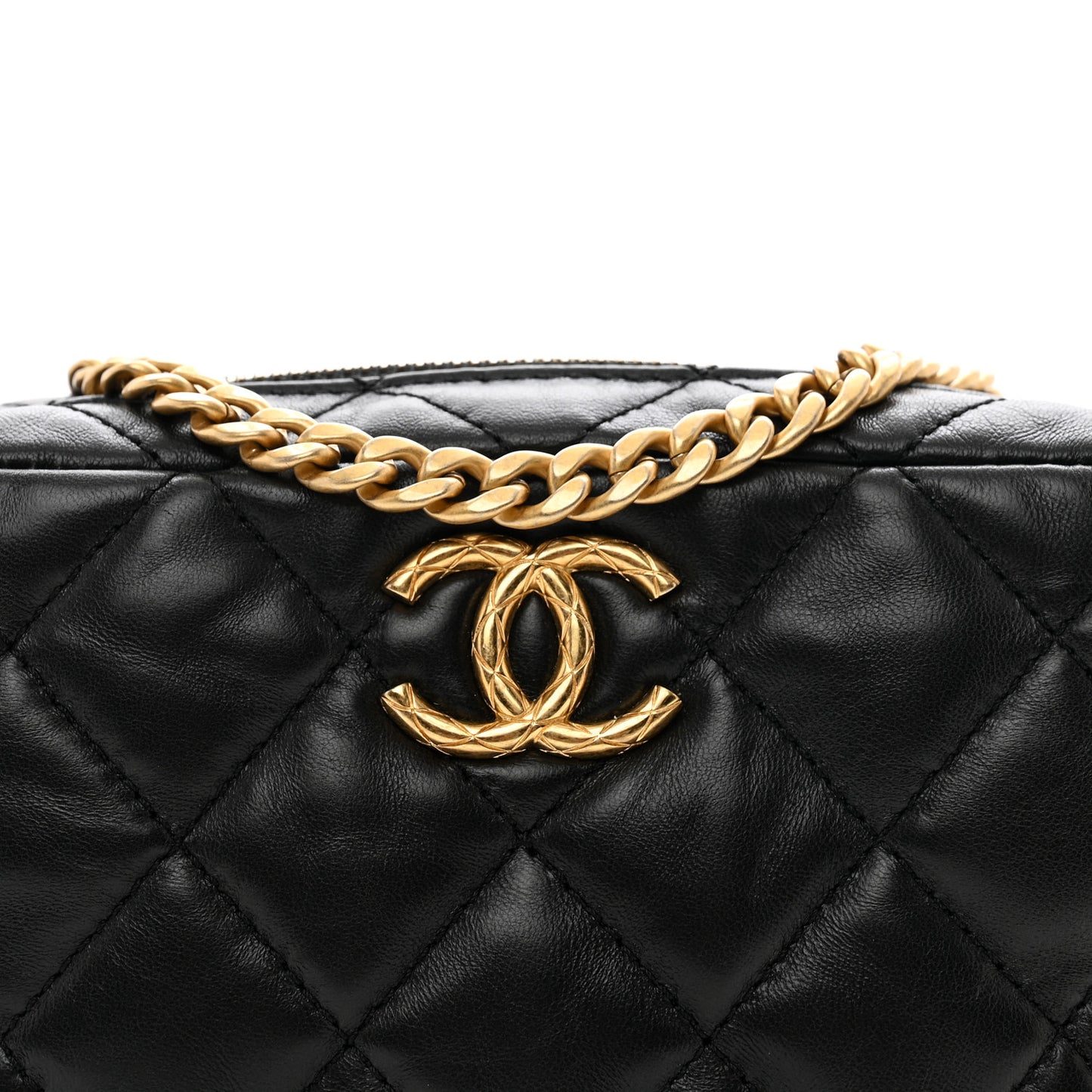 Lambskin Quilted Mini Pillow Crush Camera Case Black