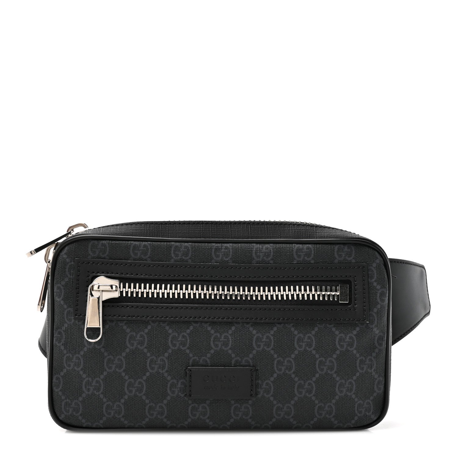 Gucci Soft GG Supreme Monogram Web Belt Bag Black Grey 1 of 10