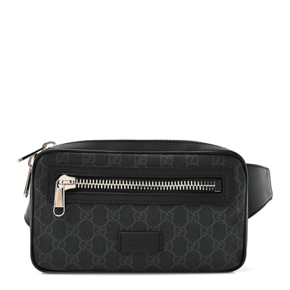 Gucci Soft GG Supreme Monogram Web Belt Bag Black Grey 1 of 10