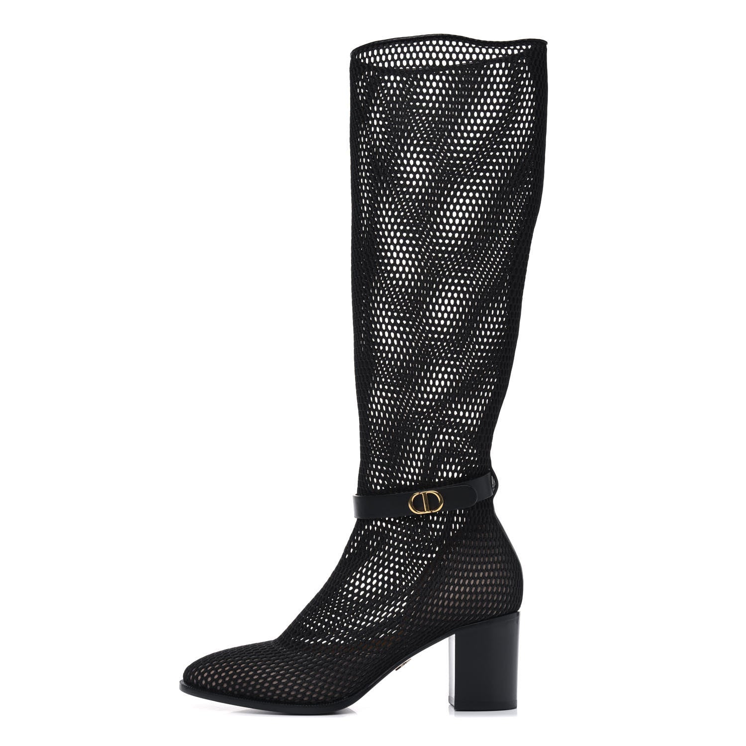 Christian Dior Calfskin Empreinte Resille High Boots 36 Black 1 of 6