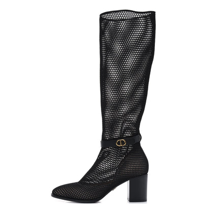 Christian Dior Calfskin Empreinte Resille High Boots 36 Black 1 of 6