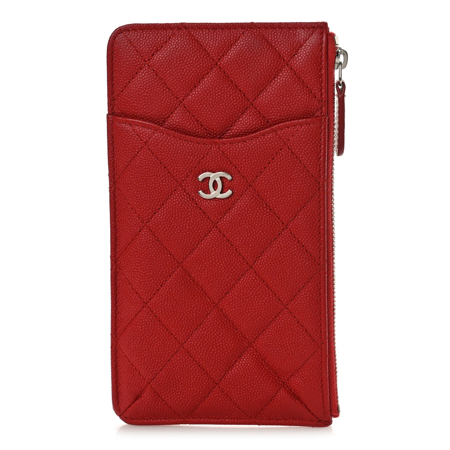 Caviar Quilted Classic iPhone Pouch Red