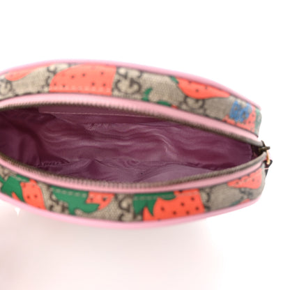 Gucci GG Supreme Monogram Strawberry Round Wrist Wallet 5 of 6