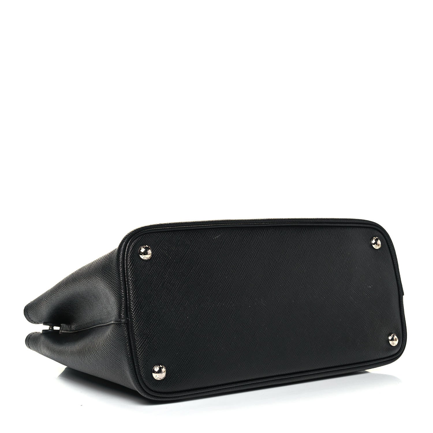 Prada Saffiano Cuir Medium Double Bag Black Fuoco 4 of 9