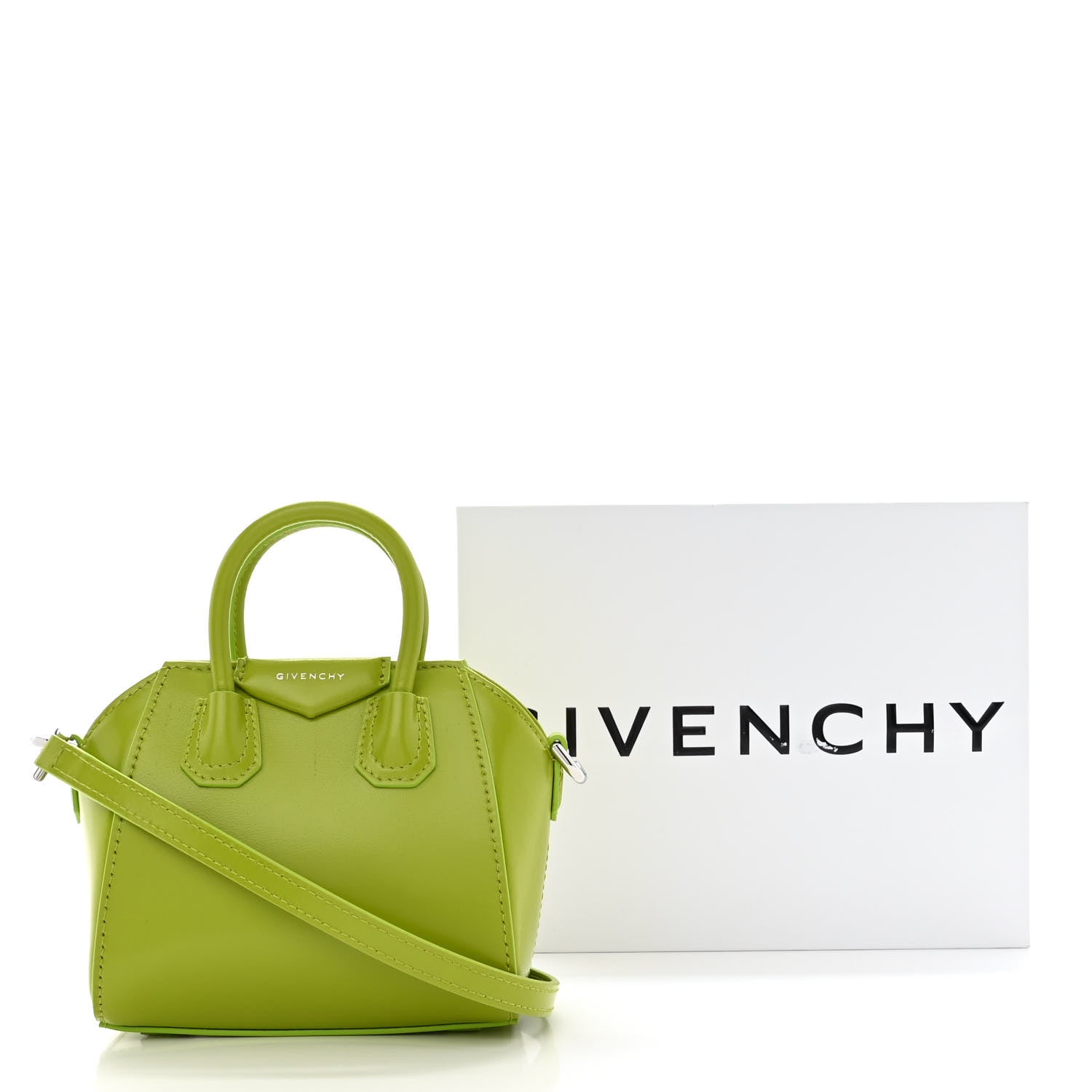 Givenchy Shiny Lord Calfskin Micro Antigona Citrus Green 11 of 11