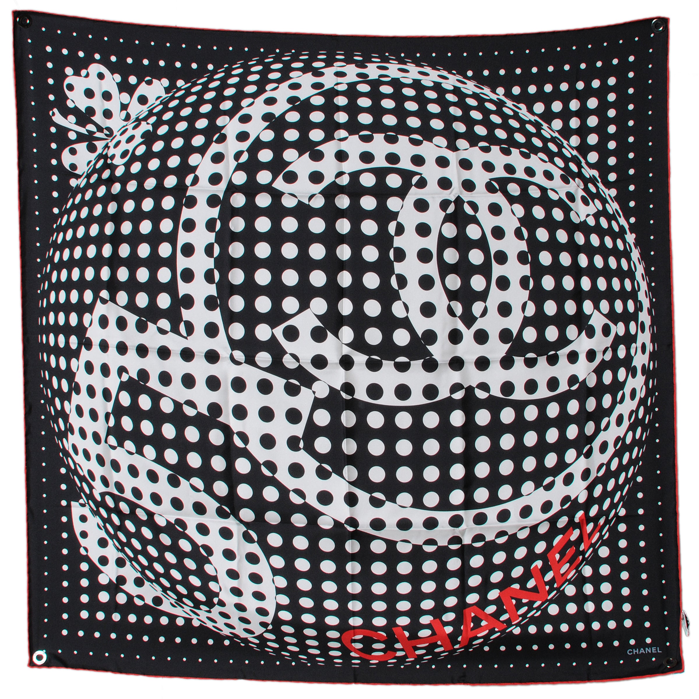 小物 CHANEL dot pattern muffler Chanel Silk Polka Dot CC Scarf Black White Red 43030 – FASHIONPHILE