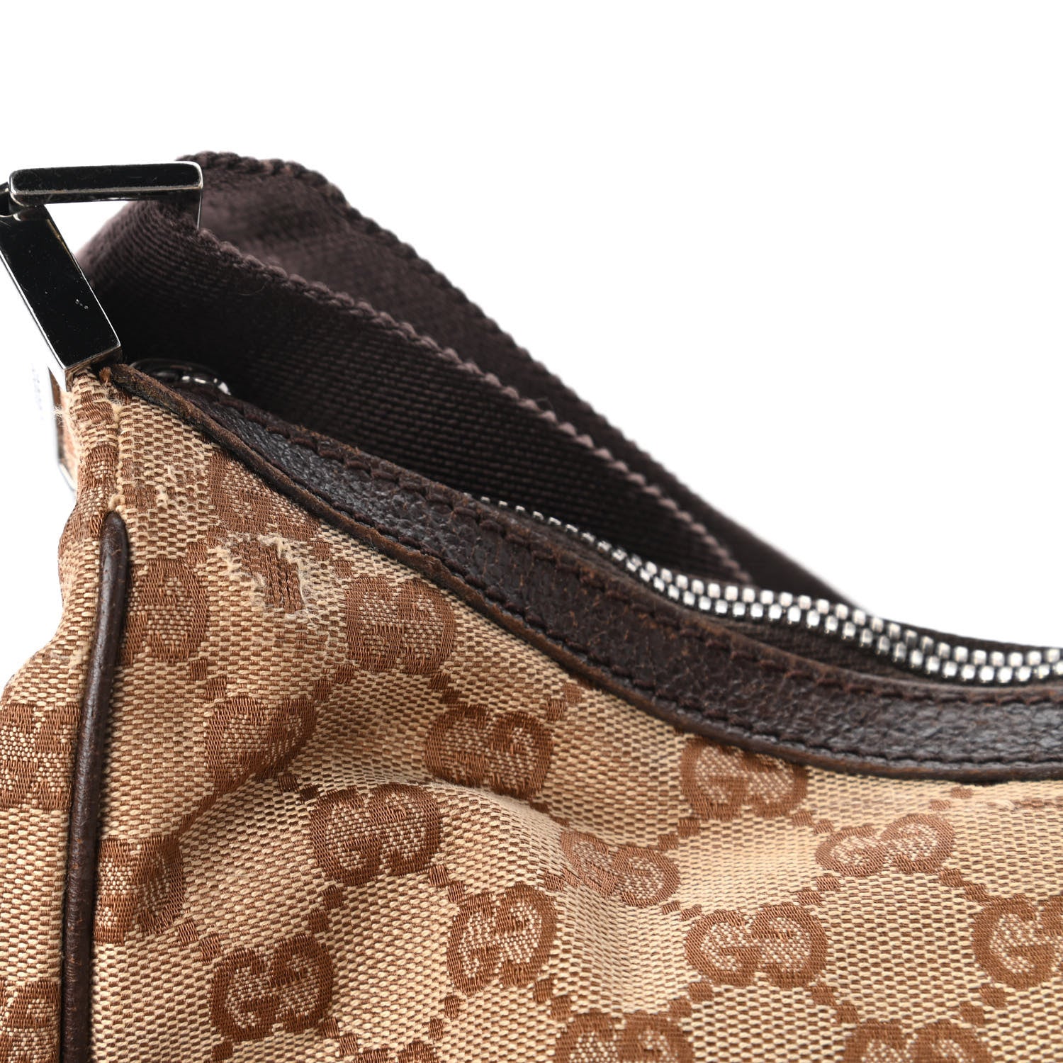 Gucci Monogram Medium Half Moon Hobo Dark Brown 12 of 15