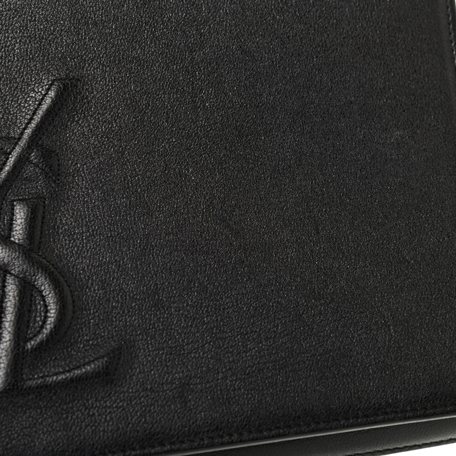 Saint Laurent Calfskin Monogram Large Belle De Jour Clutch Black 9 of 11
