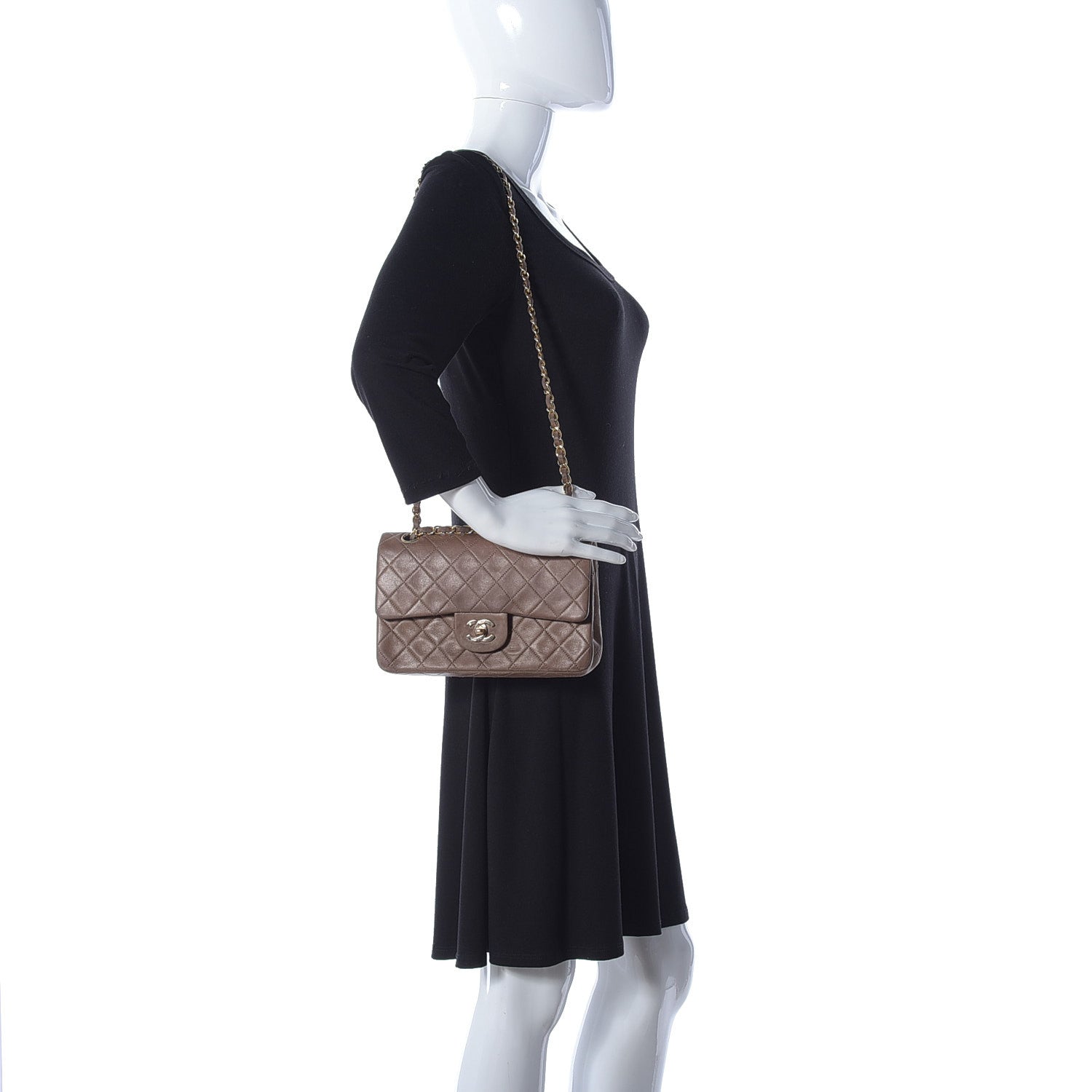 Chanel Lambskin Quilted Small Double Flap Dark Brown 2 of 8