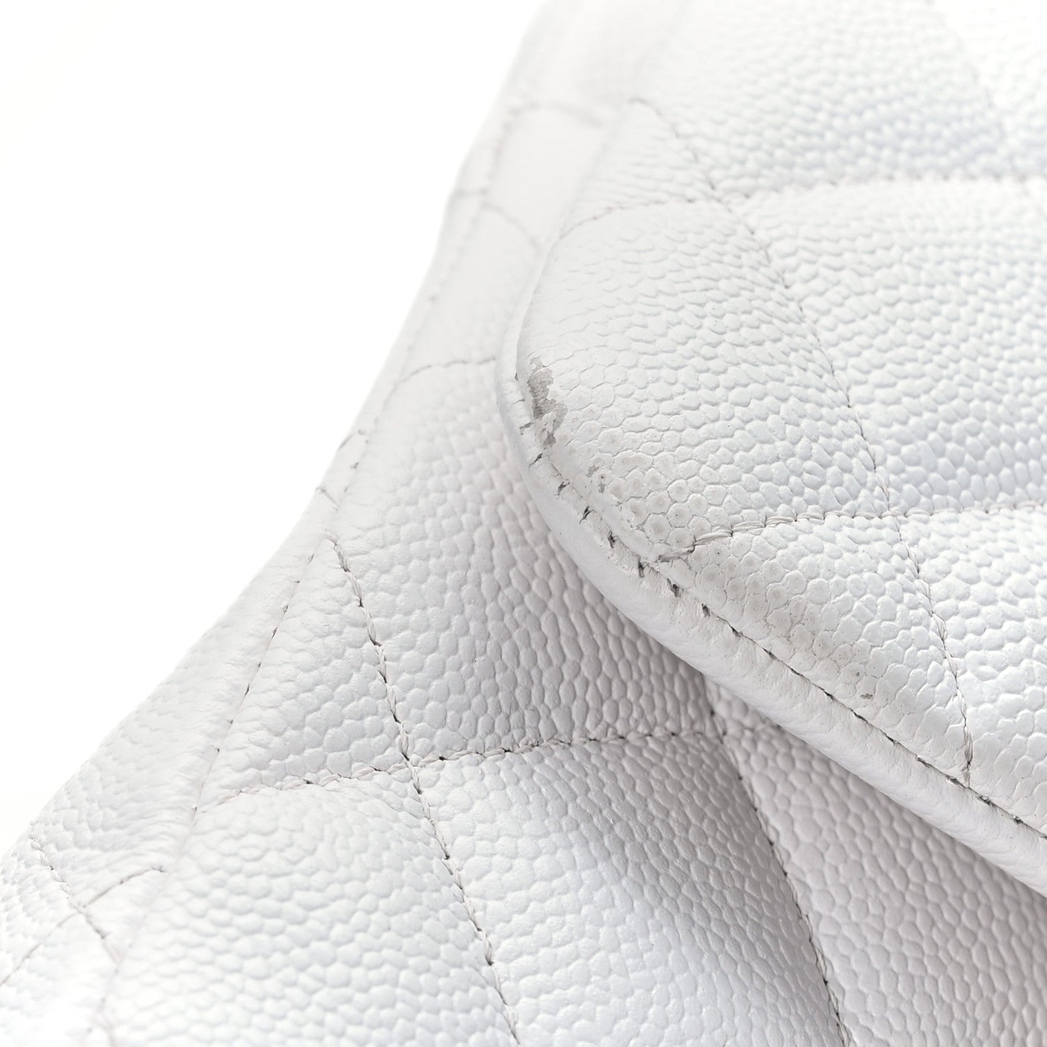 Chanel Caviar Quilted Jumbo Double Flap White 11 of 11
