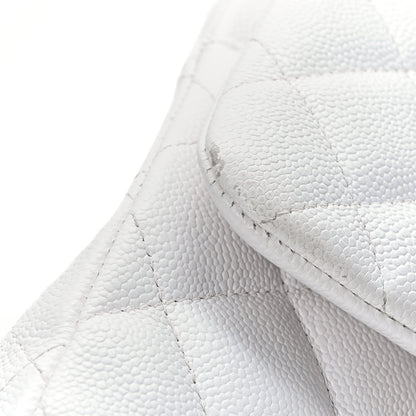 Chanel Caviar Quilted Jumbo Double Flap White 11 of 11