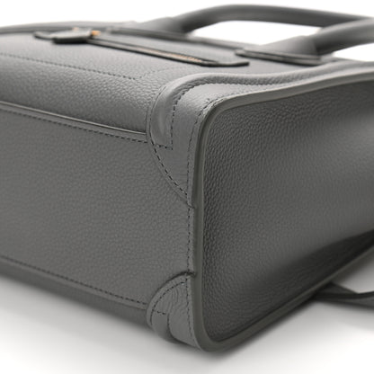 Celine Drummed Calfskin Nano Luggage Kohl 10 of 11
