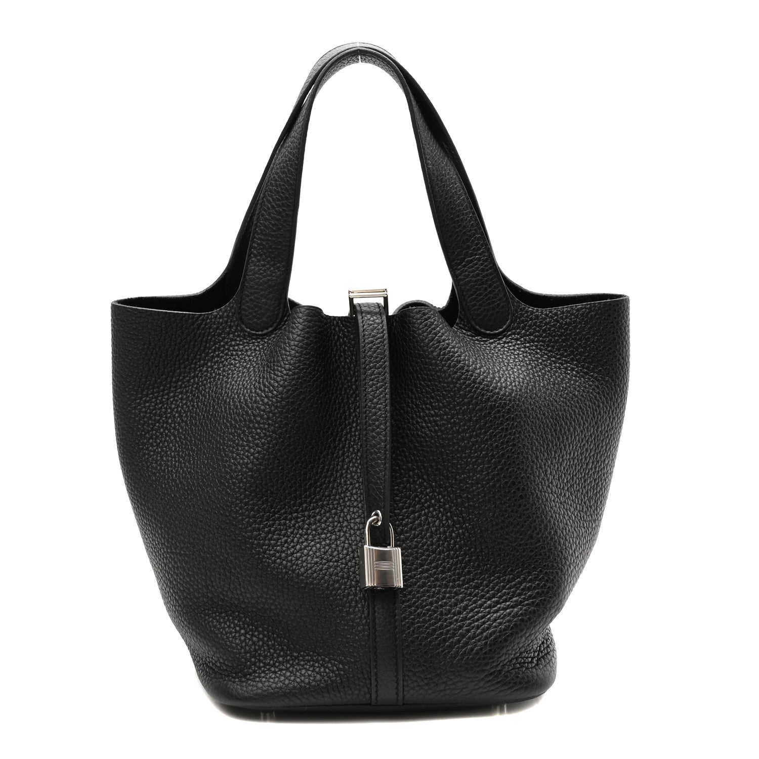 Hermes Taurillon Clemence Picotin Lock 22 MM Black 1 of 9