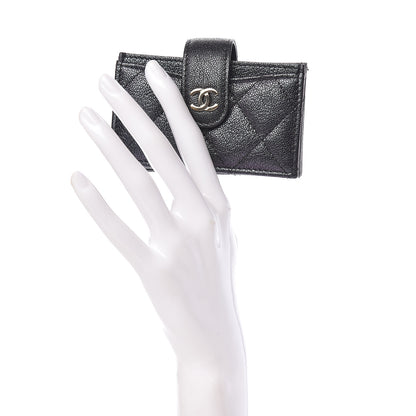 Chanel Iridescent Caviar Quilted Gusseted Card Holder Black 2 of 9