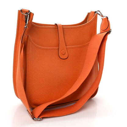 Hermes Taurillon Clemence Evelyne III GM Orange 2 of 10