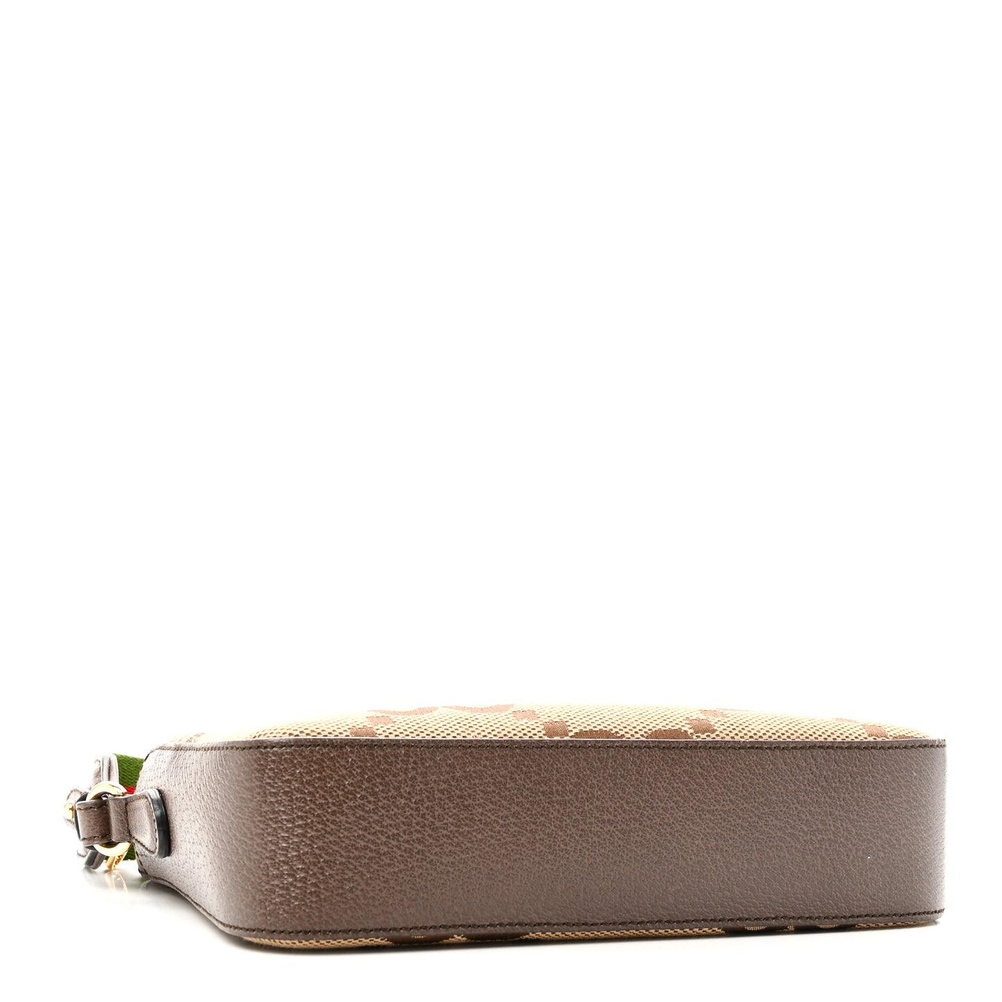 Monogram Jumbo GG Textured Dollar Calfskin Web Messenger Shoulder Bag Camel Ebony New Acero