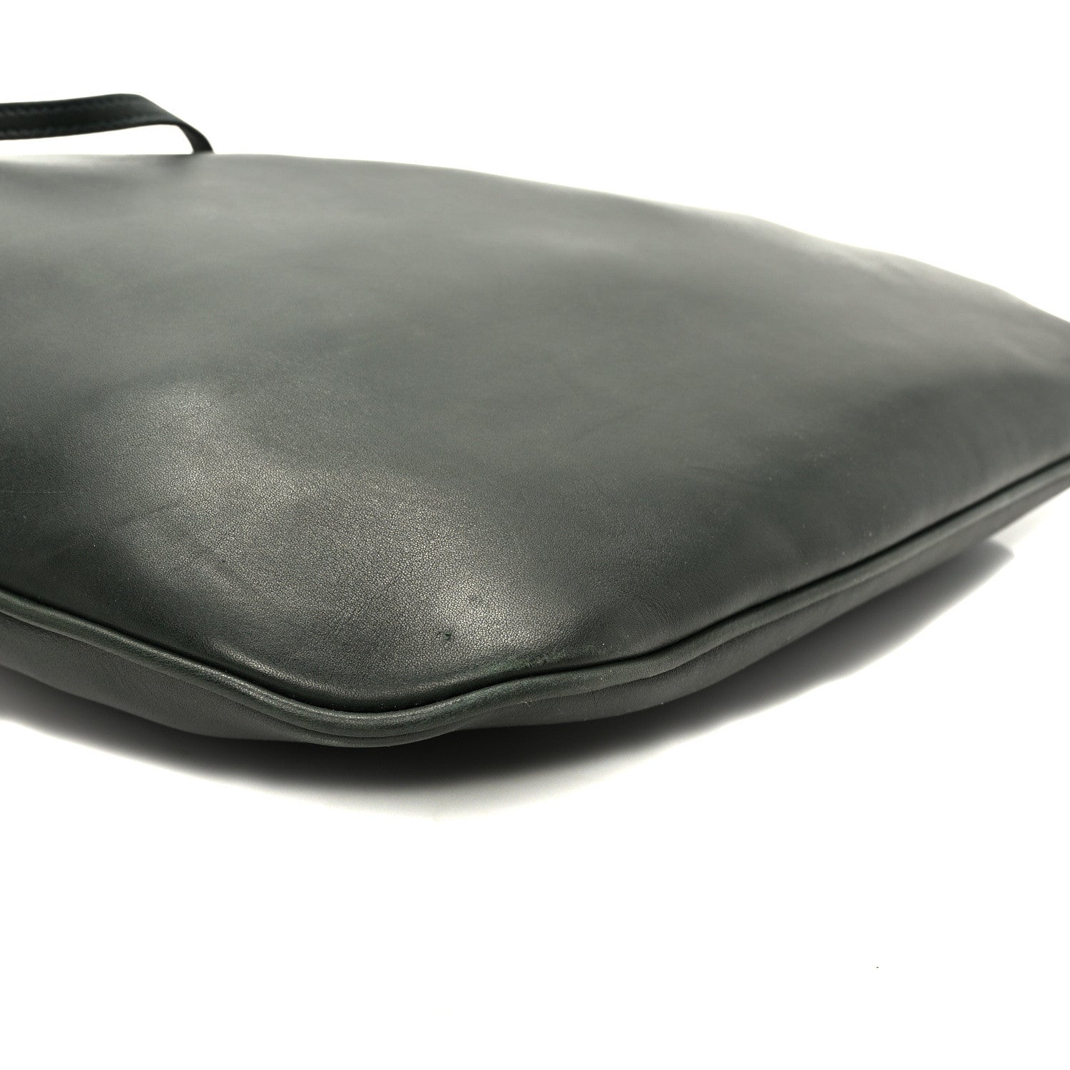 Saint Laurent Calfskin Medium Paris VII Flat Hobo New Vert Fonce 9 of 11
