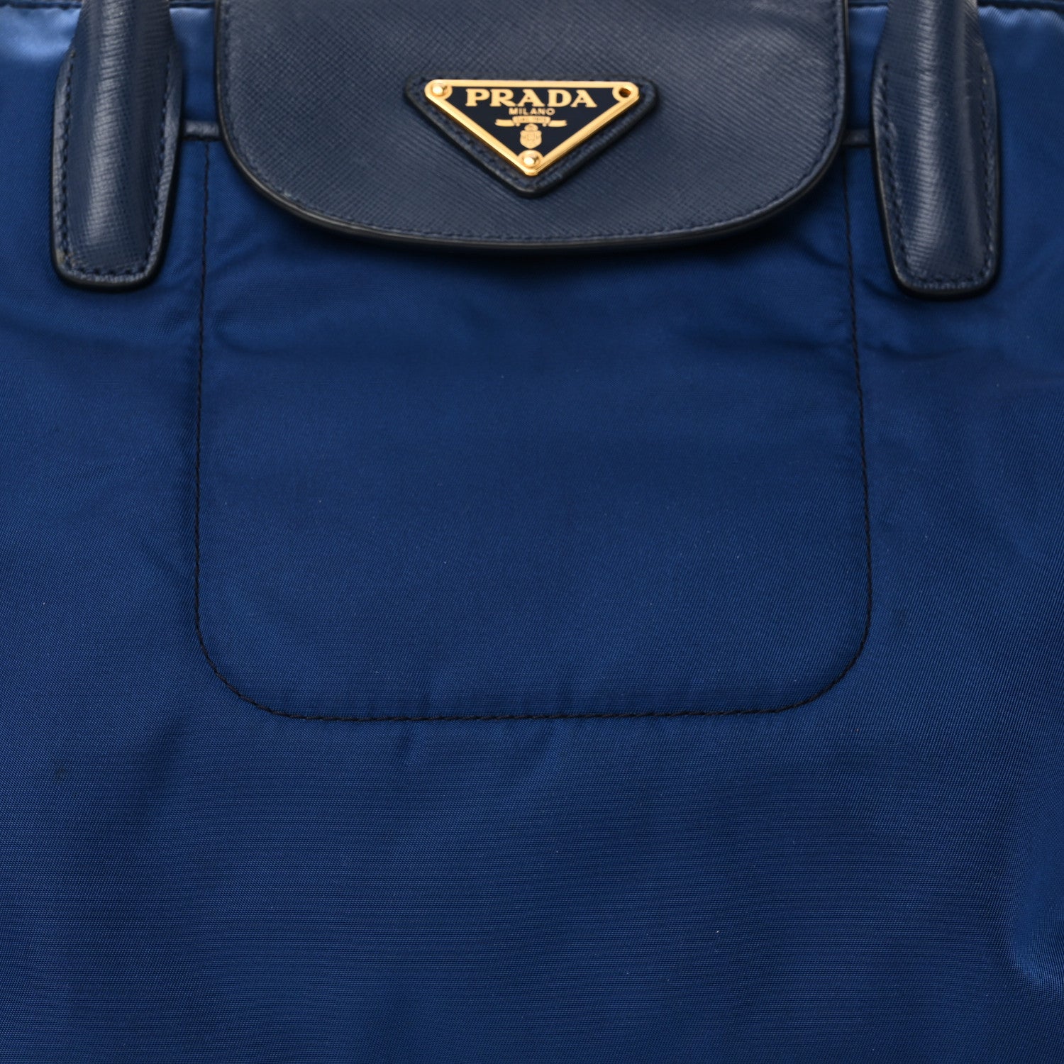 Prada Tessuto Nylon Saffiano Tote Bluette 7 of 9