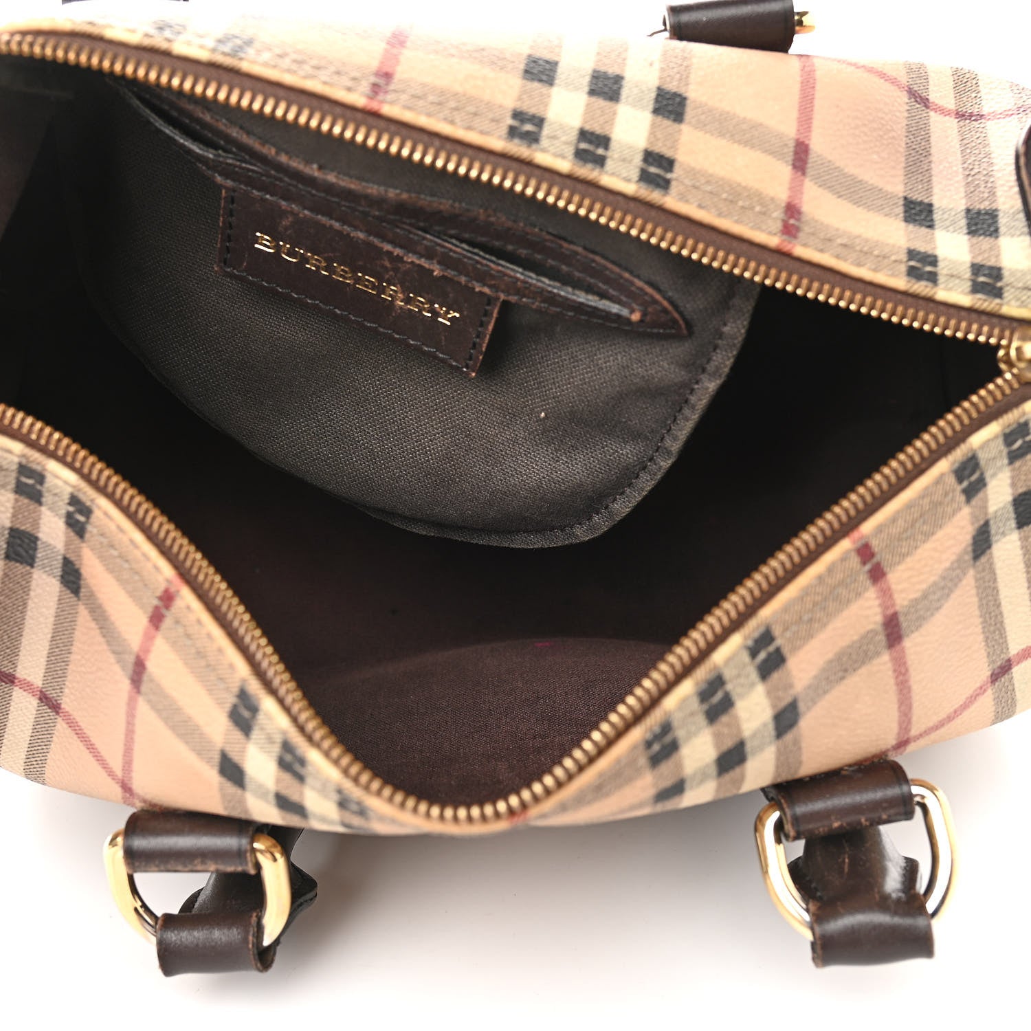 Burberry Haymarket Check Small Chester Bowling Bag Chocolate 5 of 22