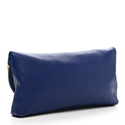 Alexander McQueen Grainy Calfskin Padlock Skull Clutch Blue 2 of 7