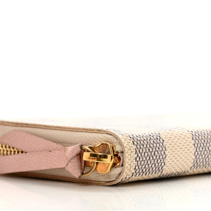 Louis Vuitton Damier Azur Clemence Wallet Rose Ballerine 8 of 11