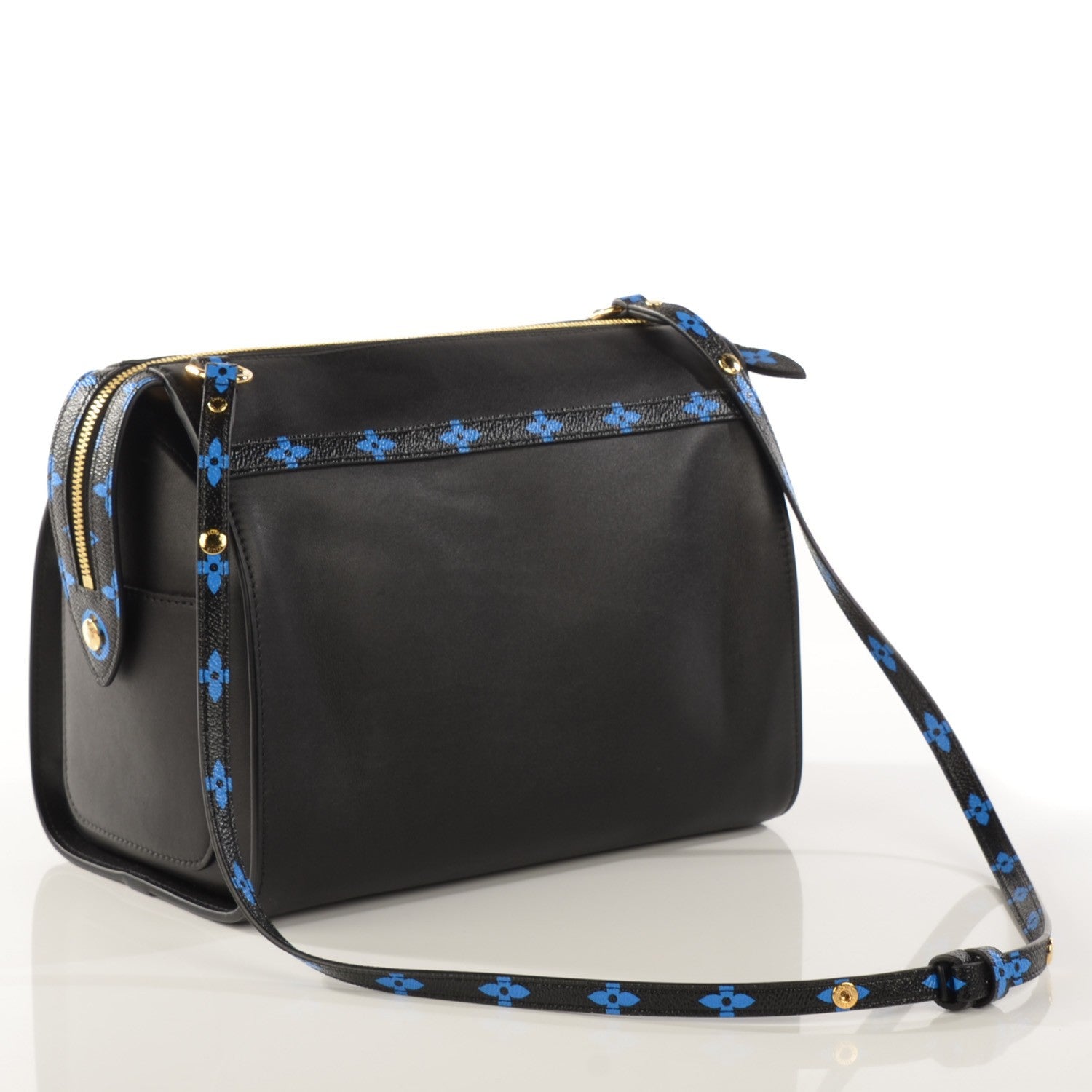 Louis Vuitton Smooth Calfskin Colored Monogram Speedy Amazon MM Blue Black 3 of 7