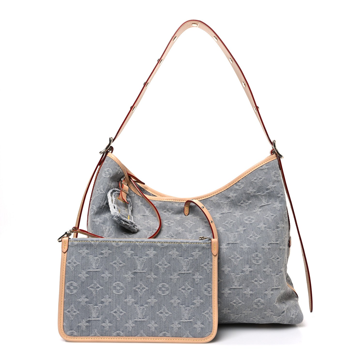 Louis Vuitton Monogram Denim CarryAll MM Washed Grey 3 of 12