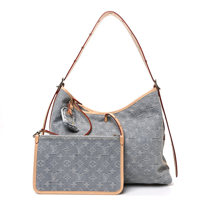 Louis Vuitton Monogram Denim CarryAll MM Washed Grey 3 of 12