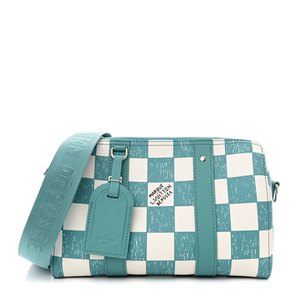 Louis Vuitton Calfskin Damier City Keepall Teal 1 of 9