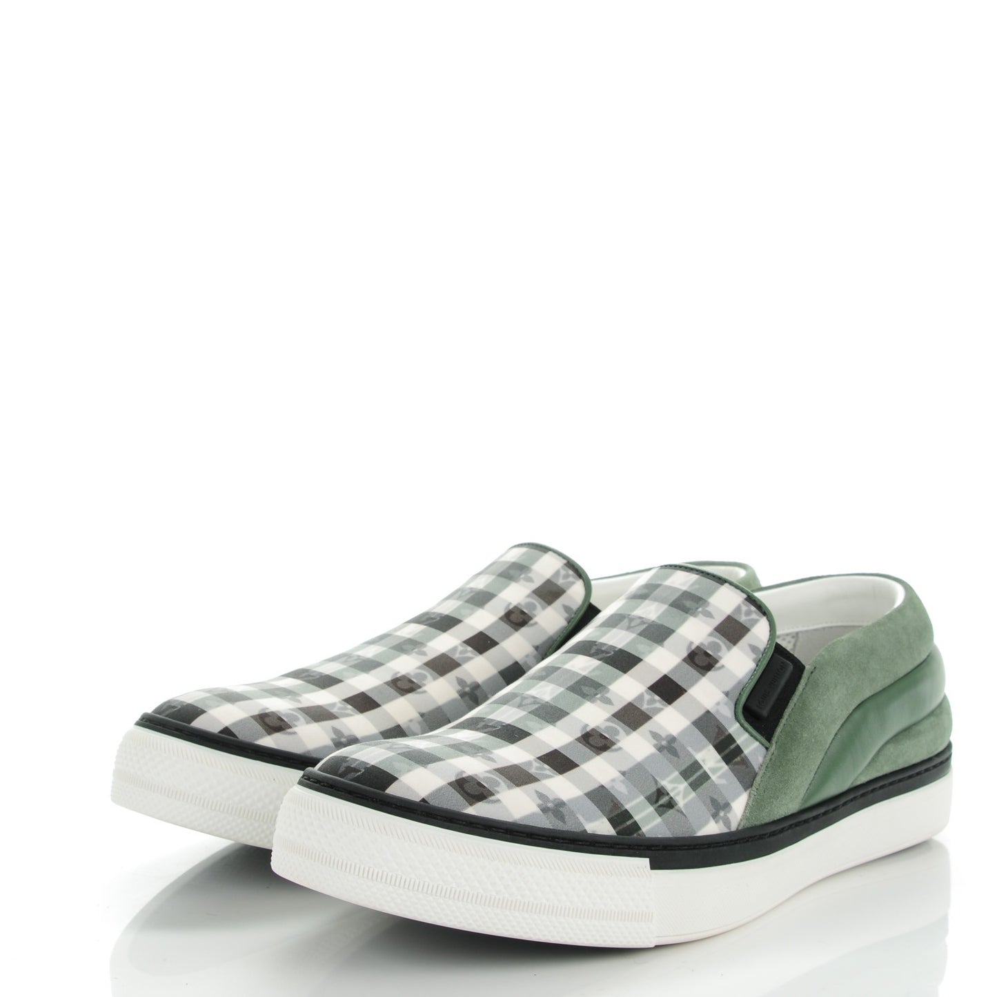 Mens Canvas Suede Lambskin Twister Slip On 7 Vert D'Eau