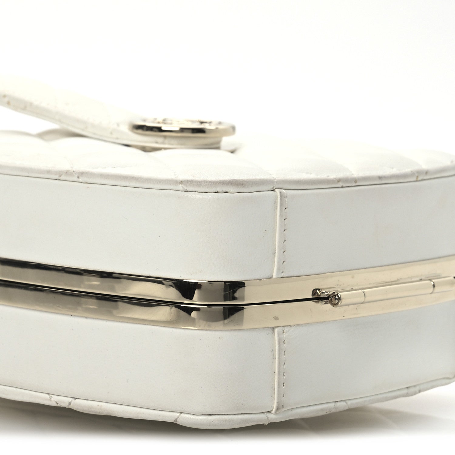 Chanel Lambskin Minaudiere Vanity With Handle White 9 of 16