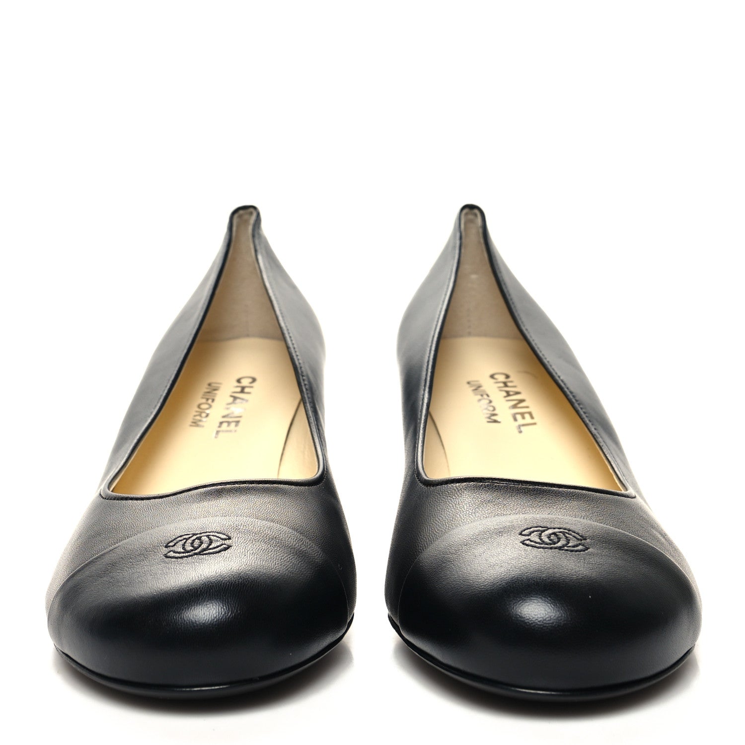 Chanel Lambskin Cap Toe CC Pumps 39 Black 2 of 7