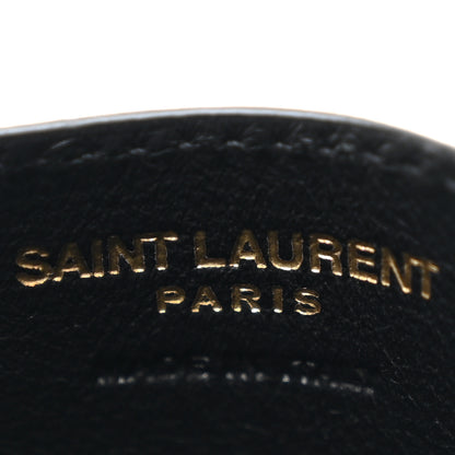 Saint Laurent Grain De Poudre Matelasse Chevron Monogram Credit Card Case Black 6 of 8