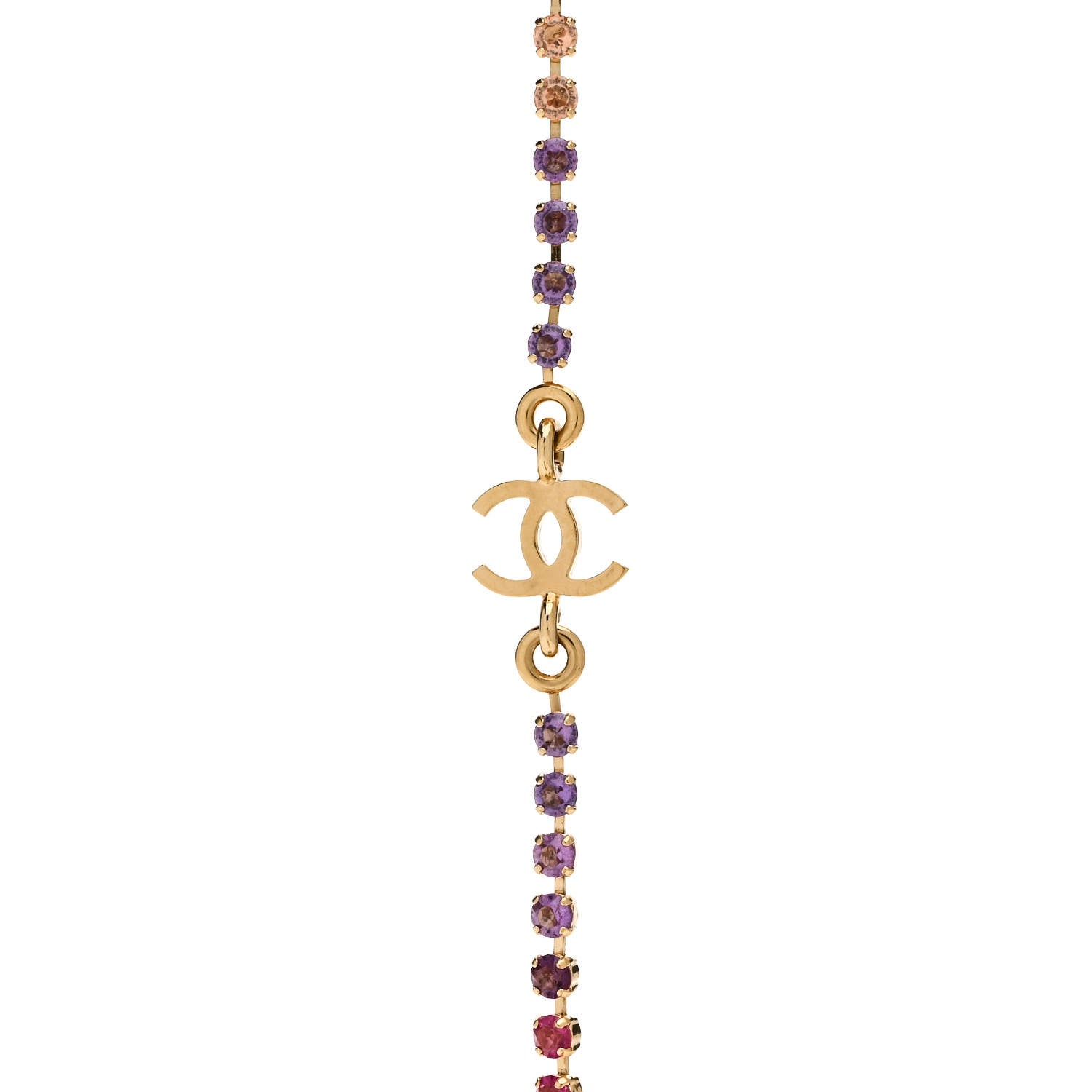 Chanel Crystal CC Harness Gold Pink Orange Purple Yellow 4 of 5