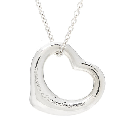 Tiffany Sterling Silver 16mm Elsa Peretti Open Heart Pendant Necklace 4 of 4