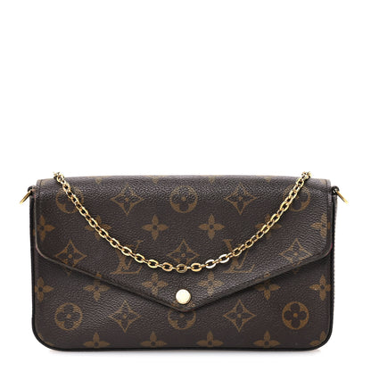 Louis Vuitton Monogram Pochette Felicie Chain Wallet Fuchsia 1 of 12