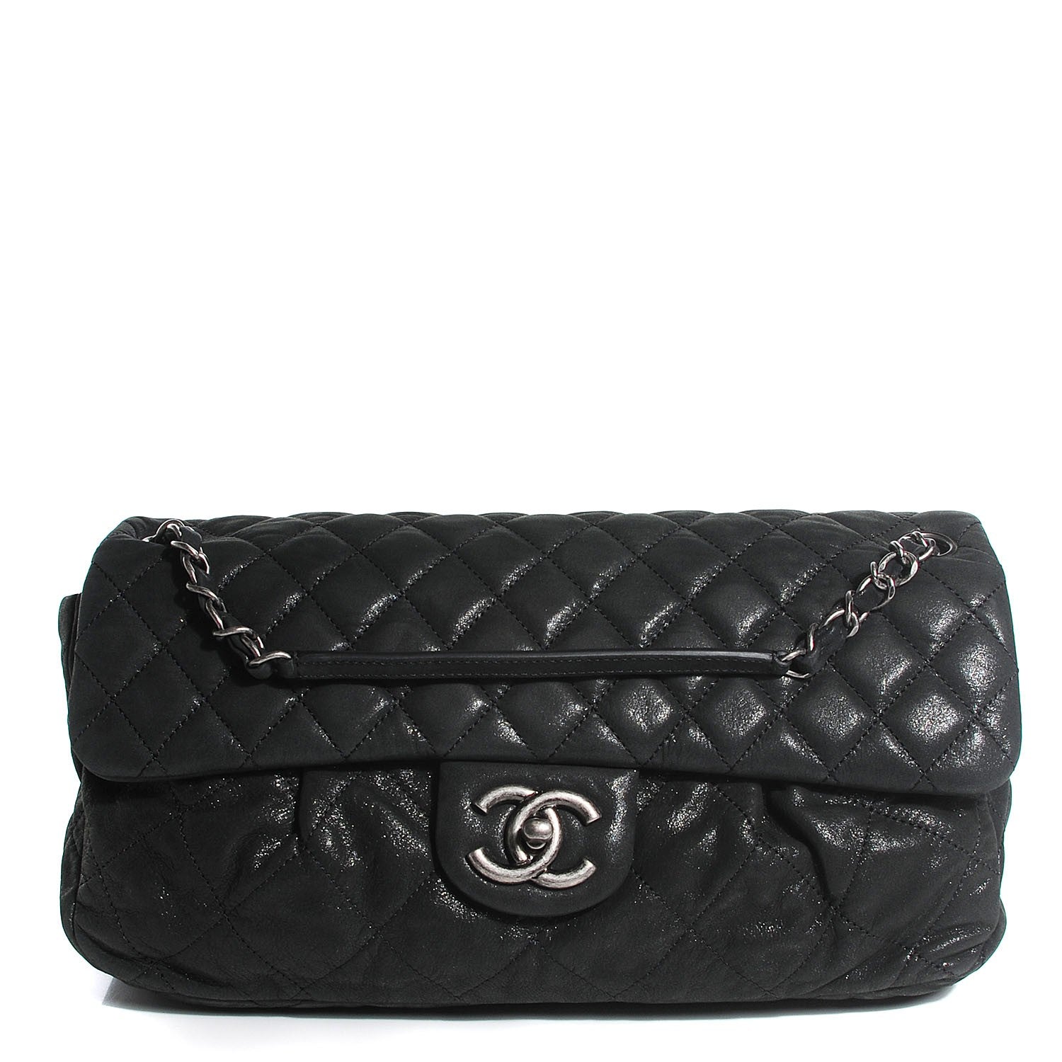 Chanel Iridescent Calfskin Large Chic Quilt Flap Black 1 of 8