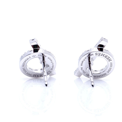 Hermes 18K White Gold Diamond Finesse Earrings 4 of 5