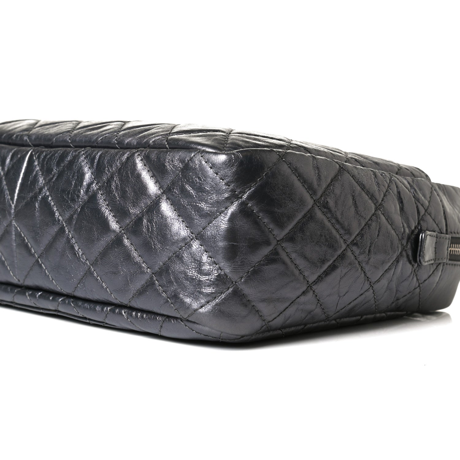 Chanel Metallic Aged Calfskin Quilted Large Reissue Camera Case Silver 10 of 12