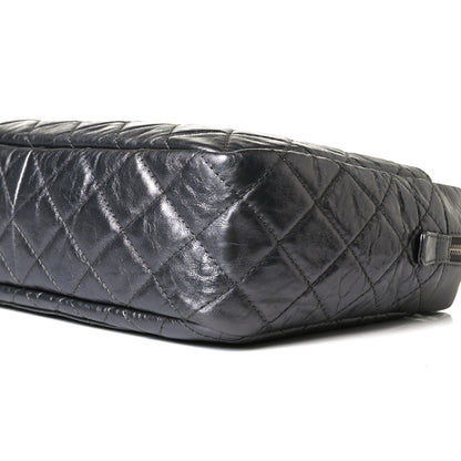 Chanel Metallic Aged Calfskin Quilted Large Reissue Camera Case Silver 10 of 12